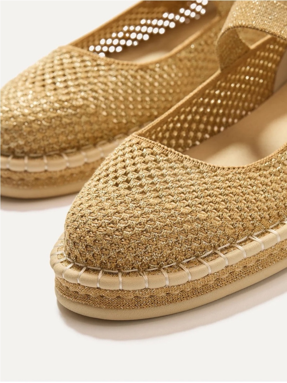 Rothy’s The Espadrille Mary Jane Metallic Golden Sun - Picture 4 of 16